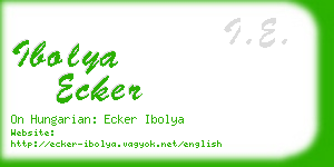 ibolya ecker business card